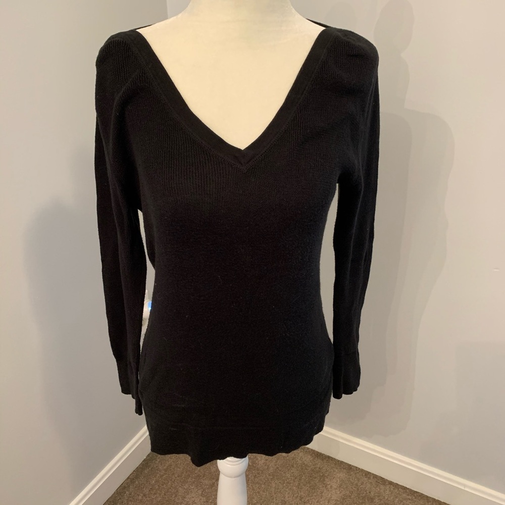 black v neck sweater